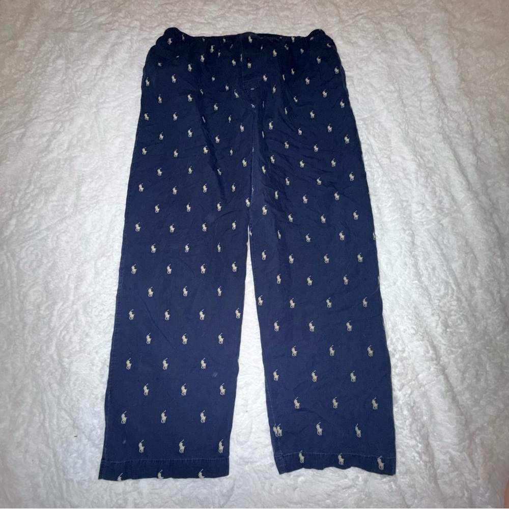 Ralph Lauren Dark Blue Lounge Pants with Logo 𝟏𝟎𝟎% 𝐜𝐨𝐭𝐭𝐨𝐧